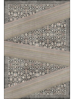 Arteluna Home&Living Haliç 302 Çizgili Halı Vintage Modern Halı Ince Halı Tasarım Halı Salon Halısı Koridor Halısı
