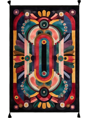 Arteluna Home&Living Artevo 18 Geometrik Siyah Renkli Soyut Desenli Halı Modern Mutfak Koridor Oturma Odası Salon Halısı