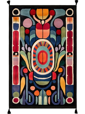 Arteluna Home&Living Artevo 20 Siyah Geometrik Tasarım Soyut Desenli Halı Ince Halı Kilim Halı Oturma Odası Salon Halısı