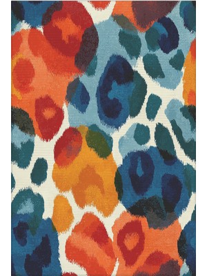 Arteluna Home&Living Safari 112 Renkli Leopar Desenli Halı Modern Yıkanabilir Ince Tasarım Oturma Odası Salon Halısı