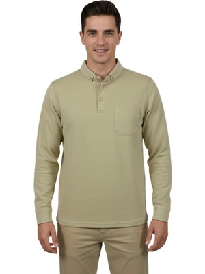 Raymons Erkek Gömlek Yaka Jakarlı Cepli Regular Fit Sweatshirt BGL-ST04957