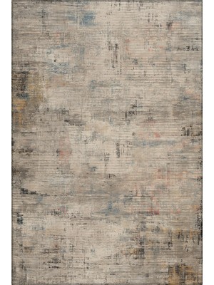 Porto 81 Bej Pastel Soyut Çok Renkli Modern Halı Ince Kilim Halı Hol Yolluk Ev Oda Salon Halısı