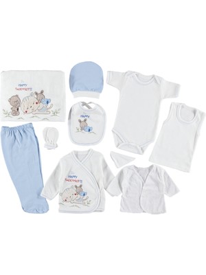 Mdrandy Kedi Tavşan Nakışlı Zıbın Setı 0-3 Ay  Hastane Çıkış Seti