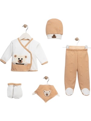 Mdrandy 5 Li Organik Panda Lüx Set Hastane Çıkışı Zıbın Seti