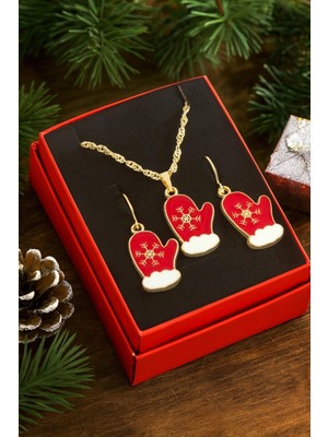 Bijuteri Net Eldiven Yılbaşı Kutulu Zincir Kolye Set