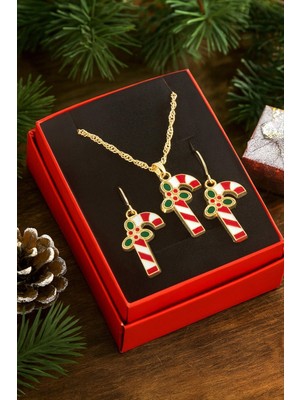 Bijuteri Net Şeker Yılbaşı Kutulu Zincir Kolye Set