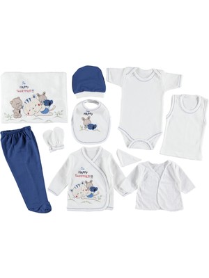 Mdrandy Kedi Tavşan Nakışlı Zıbın Setı 0-3 Ay  Hastane Çıkış Seti