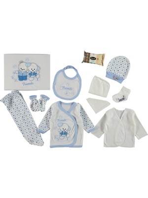 Mdrandy Arkadas Ayıcıklar Nakışlı 10'lu Zıbın Seti Hastane Çıkışı