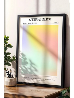 Satürn Design Spiritual Energy Çerçeveli Tablo Aura Enerji Renkleri - Ruhsal Enerji