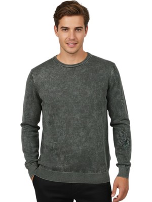 Raymons Erkek Spor Sıfır Yaka Taşlama Yıkamalı Regular Fit Kazak BGL-ST04952