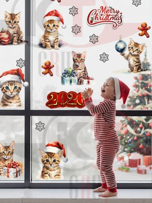 Kt Grup Yeni Yıl Yılbaşı Figürleri Hoşgeldin 2026 Yeni Sezon Cam Kapı Duvar Sticker Seti