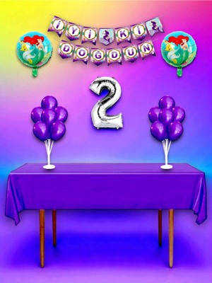 Denizkızı Temalı 2 Yaş Doğum Günü ve Özel Etkinlik Mega Kombin Seti