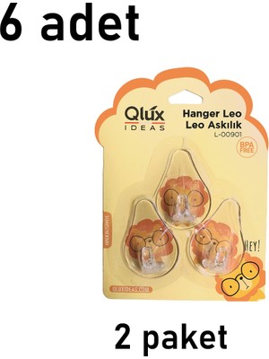 Nuit Concept 6 Adet Yapışkanlı Askılık Qlux Ideas Aslan Figürlü Askılık Banyo Mutfak Dolap Askısı L-00901