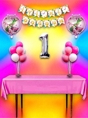 Flamingo Temalı 1 Yaş Doğum Günü ve Özel Etkinlik Mega Kombin Seti