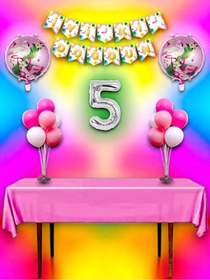 Flamingo Temalı 5 Yaş Doğum Günü ve Özel Etkinlik Mega Kombin Seti
