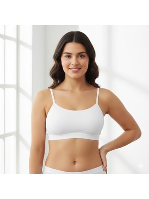 Woan 6'lı Set Doğal Kadın Ince Askılı Rahat Günlük Pedli Büstiyer – Yumuşak Kumaş, Esnek Form