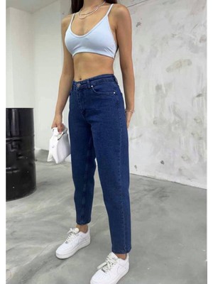 ogonline Likralı Mom Jeans Kadın Kot Pantolon