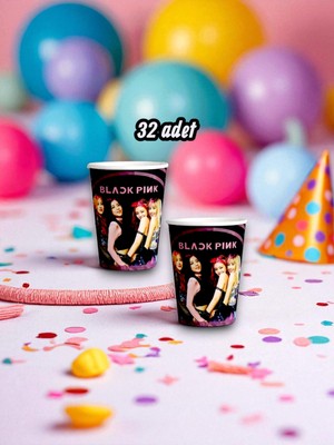32 Adet Blackpink Temalı Bardak - Doğum Günü Parti ve Eğlenceli Etkinlikler Için