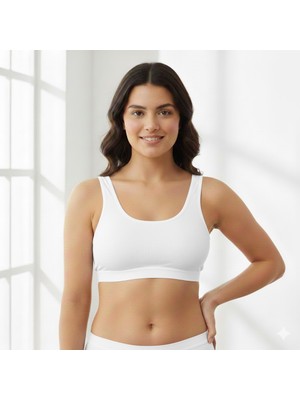 Woan Doğal 6'lı Set Kalın Askılı Rahat Günlük Pedli Büstiyer – Doğal Konfor ve Esnek Form