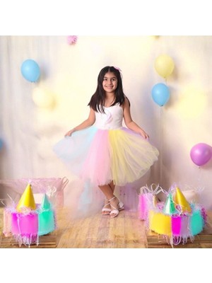 Ahsenim Bebe Kuyruklu Unicorn Kız Çocuk Abiye Elbise
