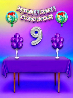 Denizkızı Temalı 9 Yaş Doğum Günü ve Özel Etkinlik Mega Kombin Seti