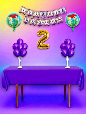 Denizkızı Temalı 2 Yaş Doğum Günü ve Özel Etkinlik Mega Kombin Seti