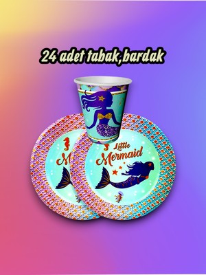 24 Kişilik Deniz Kızı Temalı Parti Seti - Doğum Günü ve Özel Kutlamalar Için