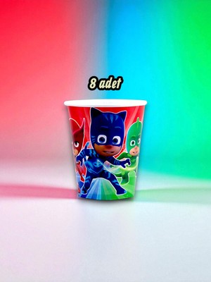 8 Adet Pijamask Temalı Bardak - Doğum Günü Parti ve Eğlenceli Etkinlikler Için