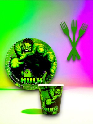 8 Kişilik Hulk Temalı Tek Kullanımlık Servis Seti