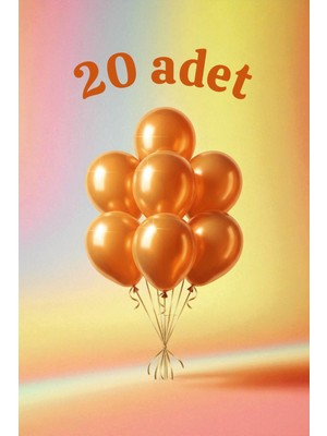 20 Adet Turuncu Renk Balon Seti - Doğum Günü Parti ve Eğlenceli Etkinlikler Için