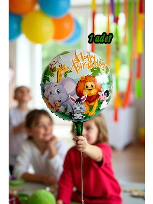 1 Adet Safari Temalı Folyo Balon - Parti ve Doğum Günü Kutlamaları Için