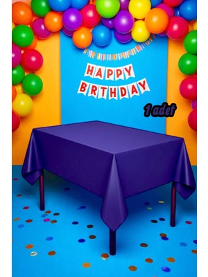 1 Adet Mor Renk Masa Örtüsü - Parti ve Kutlamalar Için Masa Örtüsü