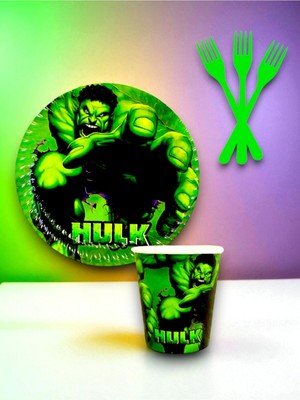 24 Kişilik Hulk Temalı Tek Kullanımlık Servis Seti