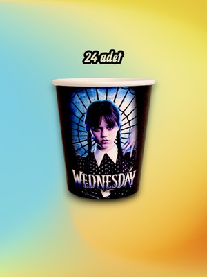24 Adet Wednesday Temalı Bardak - Doğum Günü Parti ve Eğlenceli Etkinlikler Için