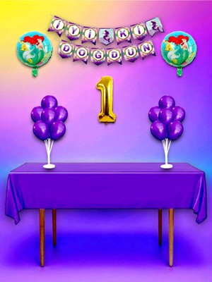 Denizkızı Temalı 1 Yaş Doğum Günü ve Özel Etkinlik Mega Kombin Seti