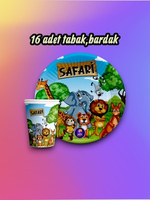 16 Kişilik Safari Temalı Parti Seti - Doğum Günü ve Özel Kutlamalar Için