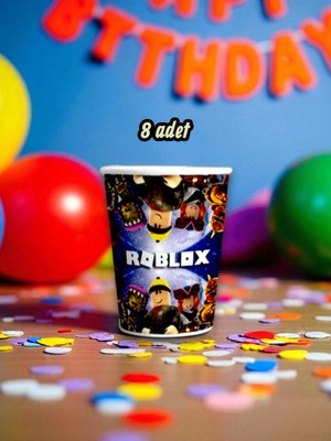 8 Adet Roblox Temalı Bardak - Doğum Günü Parti ve Eğlenceli Etkinlikler Için