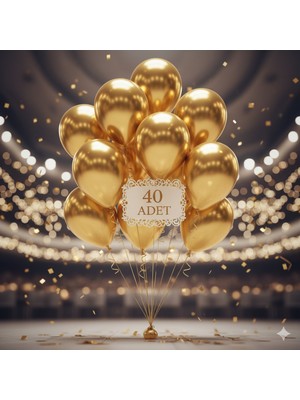 40 Adet Gold (Altın) Balon Seti – Zarif Mini Parti ve Köşe Dekoru