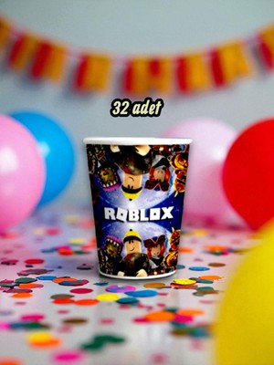 32 Adet Roblox Temalı Bardak - Doğum Günü Parti ve Eğlenceli Etkinlikler Için