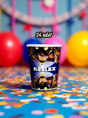 24 Adet Roblox Temalı Bardak - Doğum Günü Parti ve Eğlenceli Etkinlikler Için