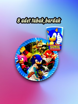 8 Kişilik Sonic Temalı Parti Seti - Doğum Günü ve Özel Kutlamalar Için