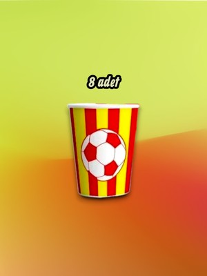 8 Adet Kırmızı Sarı Temalı Bardak - Doğum Günü Parti ve Eğlenceli Etkinlikler Için