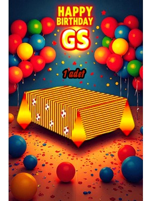 1 Adet Sarı Kırmızı Temalı Masa Örtüsü - Parti ve Kutlamalar Için Masa Örtüsü