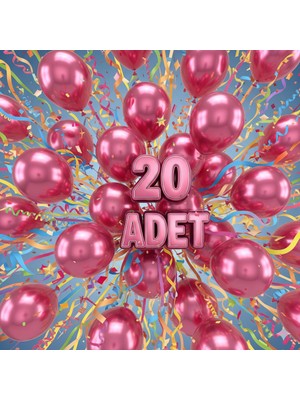 20 Adet Pembe Renk Balon Seti - Doğum Günü Parti ve Eğlenceli Etkinlikler Için