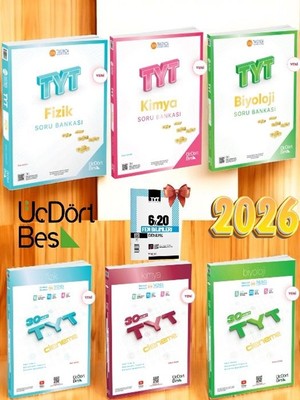 Üç Dört Beş Yayınları 345-2026 Tyt Fizik Kimya Biyololoji Soru Bankası Fen Bilimleri Sayısal Set ve 345 Tyt Deneme Seti