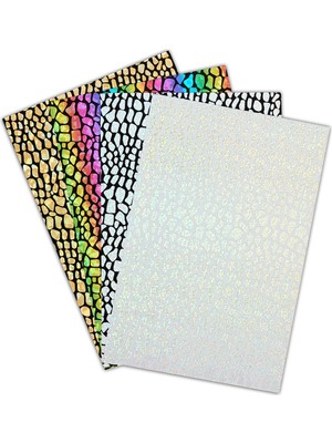 STICKYLAND Varaklı Pırıltılı Yapışkanlı Yaratıcı Eğlenceli El Işi Çakıl Taşı Desenli Kumaş 4 Farklı Renk