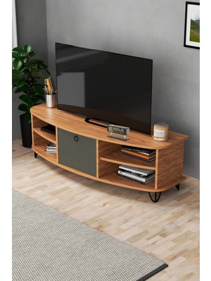 İşsevenler Tv Sehpası Tv Ünitesi 136 Cm Atlantik Çam Antrasit Vienna 5007