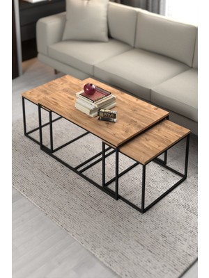 İşsevenler Orta Sehpa Ve Zigon Yan Sehpa Flora Set Atlantik Çam