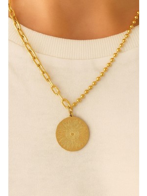 Çift Zincir Görünümlü Çelik Kolye