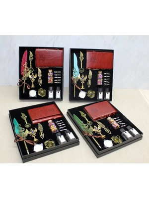 Alvo Store Buğz Deri Defterli Divit Hokka ve Mühür Seti Model 1